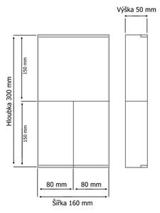 In-Design Plastový koupelnový organizér černý Šířka organizéru (mm): 120