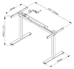 Výškově nastavitelný stůl Liftor Entry, šedý, Bez desky, polohovatelný stůl