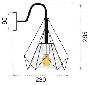 Toolight - Nástěnná lampa Reno - černá - APP011-1W