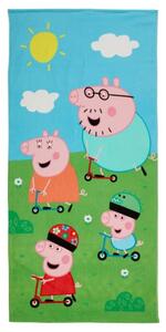 Dětská plážová osuška PEPPA PIG 70x140 cm barevná, 100% bavlněný velur