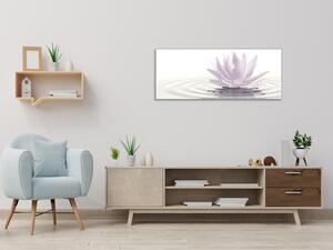 Obraz skleněný květ bílý leknín na hladině - 30 x 60 cm