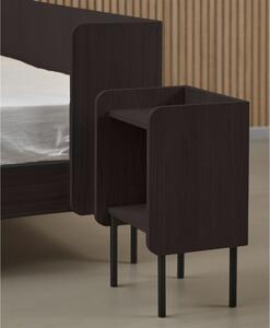 Černý noční stolek v dekoru dubu s poličkami Wrap – Bonami Selection