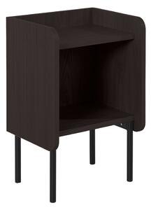 Černý noční stolek v dekoru dubu s poličkami Wrap – Bonami Selection
