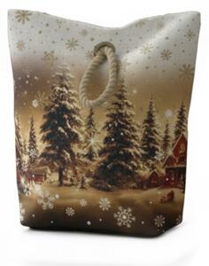 Forbyt Vánoční dveřní zarážka Zasněžená krajina CYH6019R 22x23 cm