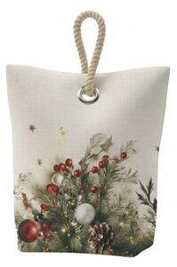 Forbyt Vánoční dveřní zarážka Cesmína CYH6024GC 22x23 cm