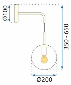 Toolight - Nástěnná lampa Sphera - zlatá - APP653-1W