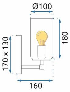 Toolight - Nástěnná lampa Zenit - černá - APP1222-1W