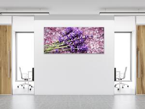 Obraz do ložnice levandulová sůl a květ - 60 x 90 cm