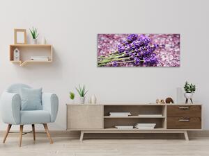 Obraz do ložnice levandulová sůl a květ - 100 x 150 cm