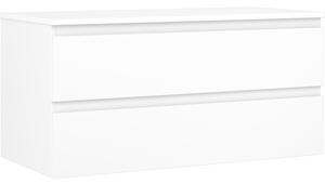 Mexen Orio, koupelnová skříňka 100 cm s horní částí, 2 zásuvky, bílá matná, 91A10-10047-2-BFFC01
