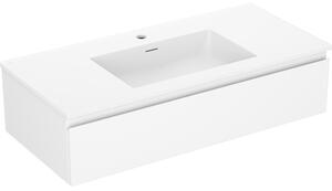 Mexen Orio, koupelnová skříňka 100 cm s umyvadlem Otis, 1 zásuvka, bílá matná, 91A10-10023-1-BF01-W18M01