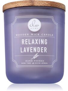 DW Home Signature Relaxing Lavender vonná svíčka s dřevěným knotem 340 g