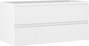 Mexen Rivel, koupelnová skříňka 100 cm, 2 zásuvky, drážkovaná, bílá matná, 91A20-10047-2-BFF01