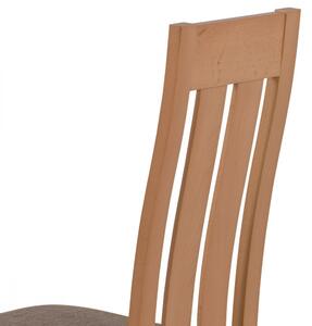 Jídelní židle, masiv buk, barva buk, látkový potah hnědý melír BC-2602 BUK3