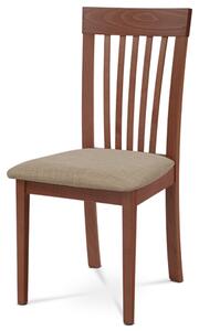 Jídelní židle, masiv buk, barva třešeň, látkový béžový potah BC-3950 TR3