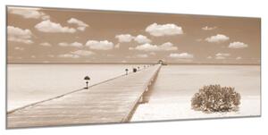 Obraz skleněný most do moře - 70 x 100 cm