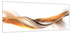 Obraz skleněný hnědo cihlová vlna - 100 x 150 cm