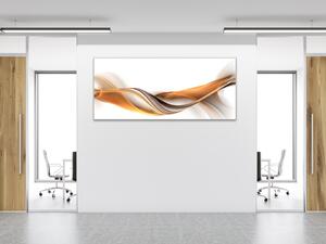 Obraz skleněný hnědo cihlová vlna - 30 x 60 cm