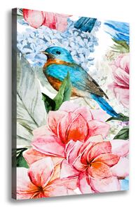 Vertikální Foto obraz na plátně Květiny a ptáci ocv-83956039