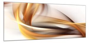 Obraz skleněný hnědo oranžová vlna - 52 x 60 cm