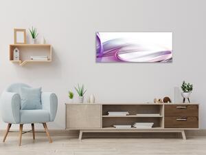 Obraz skleněný fialová abstraktní vlna - 50 x 100 cm