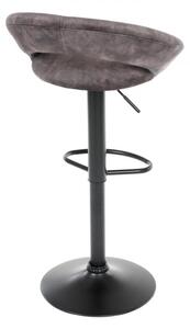 Židle barová, hnědá sametová látka, černá podnož AUB-822 BR4