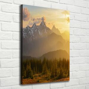 Vertikální Foto obraz na plátně Západ slunce hory ocv-84116149