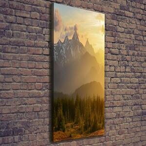 Vertikální Foto obraz na plátně Západ slunce hory ocv-84116149