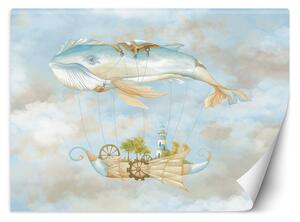 Fototapeta Létající velryba a loď během dne Materiál: Vliesová, Rozměry: 200 x 140 cm