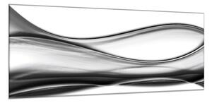 Obraz skleněný černo šedá vlna - 70 x 100 cm