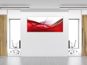Obraz skleněný rudě červená vlna - 30 x 60 cm