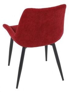 Jídelní židle, červená látka, černý kov DCL-218 RED2