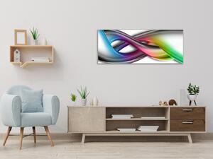 Obraz skleněný barevný spletenec vln - 30 x 60 cm