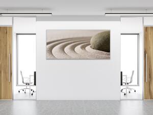 Obraz skleněný písek a kámen zen - 30 x 60 cm