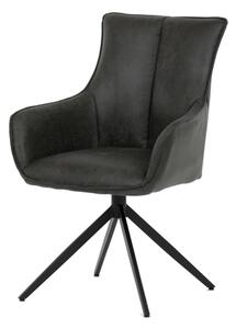 Jídelní židle šedá látka, otočný mechanismus 360°, černý kov DCH-355 GREY2