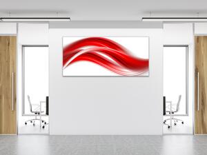 Obraz skleněný abstraktní jasně červená vlna - 30 x 60 cm