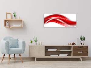 Obraz skleněný abstraktní jasně červená vlna - 100 x 150 cm
