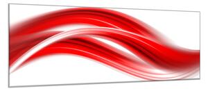 Obraz skleněný abstraktní jasně červená vlna - 100 x 150 cm
