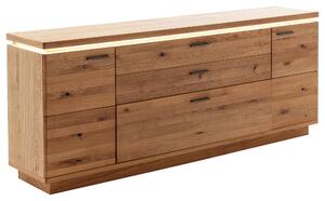 ŠIROKÁ KOMODA, trámový dub, barvy dubu, 210/84/44 cm Linea Natura