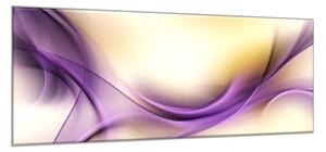 Obraz skleněný abstrakt vlna fialovo zlatá - 70 x 100 cm