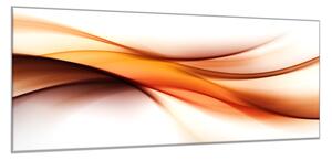 Obraz skleněný abstraktní sytě oranžová vlna - 52 x 60 cm