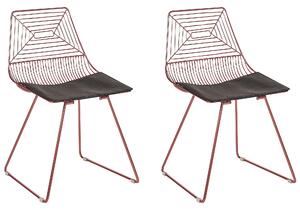 Sada 2 kovových židlí růžovozlaté BEATTY