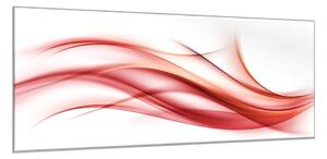 Obraz skleněný červená abstraktní vlna - 70 x 100 cm