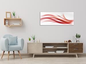 Obraz skleněný červená abstraktní vlna - 30 x 60 cm