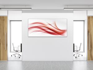 Obraz skleněný červená abstraktní vlna - 30 x 60 cm