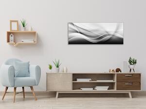 Obraz skleněný černobílá abstraktní vlna - 30 x 60 cm