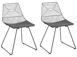 Sada 2 kovových židlí černé BEATTY