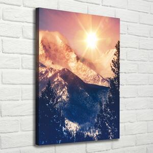 Vertikální Foto obraz na plátně Slunce nad horami ocv-85133276