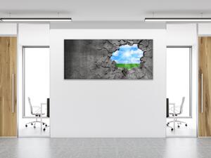 Obraz skleněný abstrakt šedá díra do nebe - 100 x 150 cm