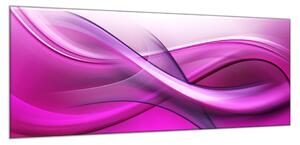 Obraz skleněný abstrakt sytě fialovo růžová vlna - 60 x 90 cm